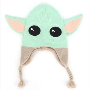 Star Wars Grogu Baby Yoda Fleece Lined Beanie Hat With Ear Flaps